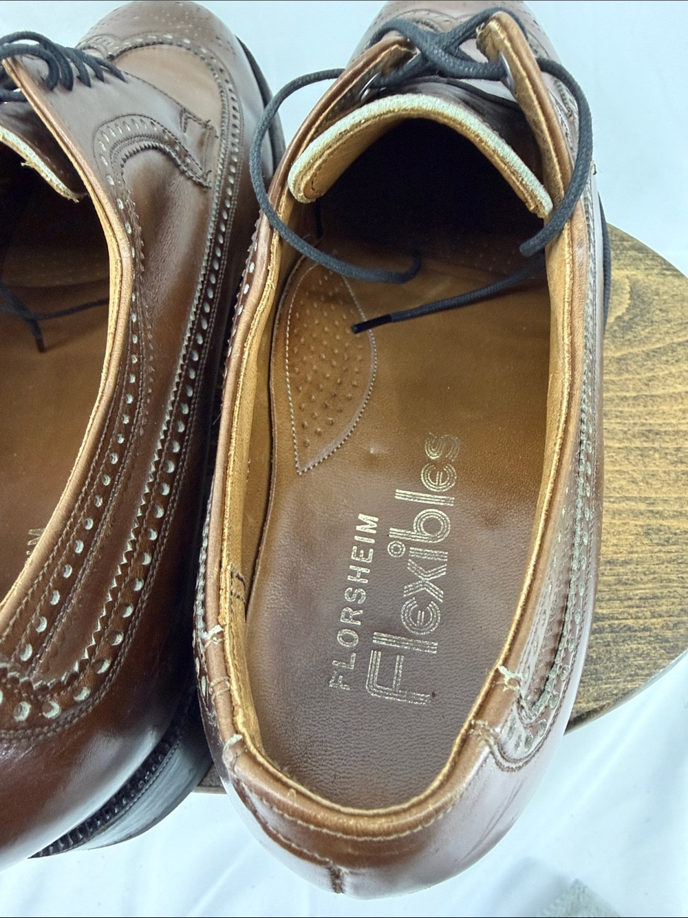 Vintage Florsheim Imperial Kenmoor Wingtip Brown Leather Oxford, Mens 9 - Picture 7 of 16